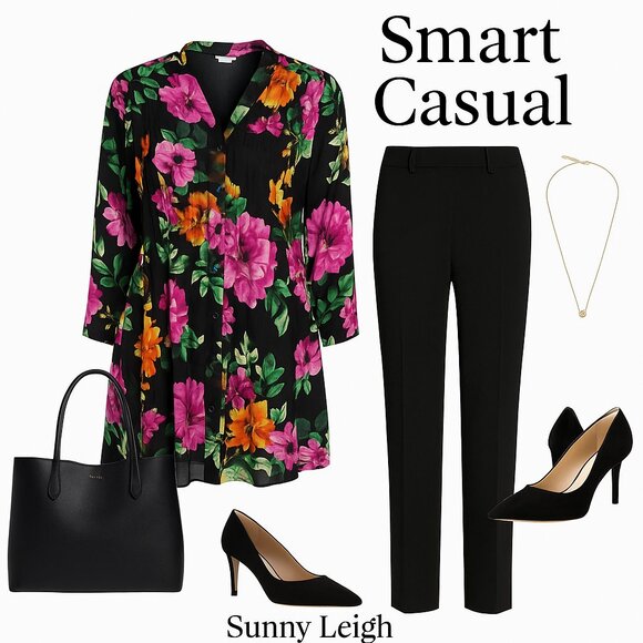 🌸 Sunny Leigh Floral Tunic (XS) – Bold, Upscale Fall Style - Picture 1 of 8